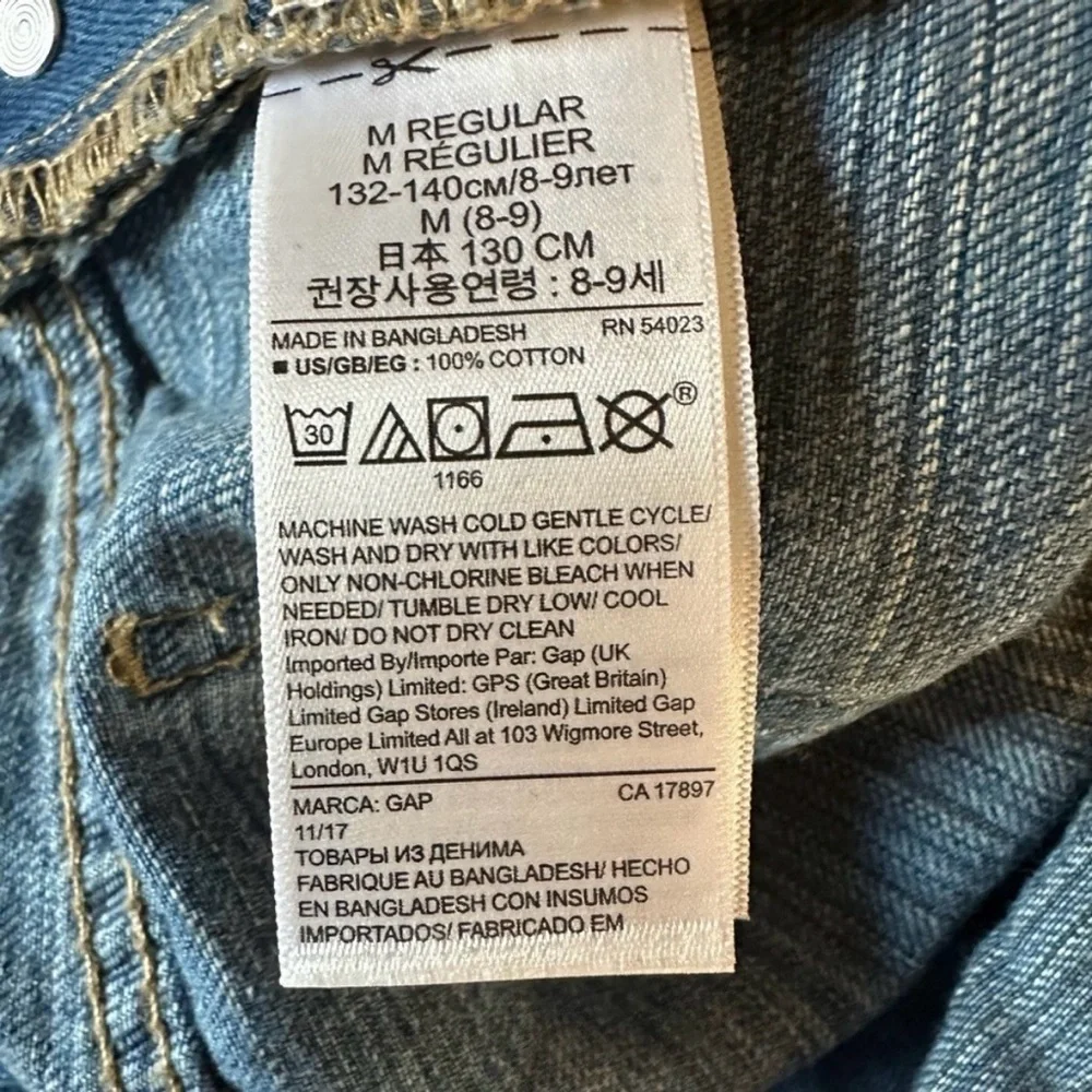 GAP kids Denim Shortalls, Short overalls, mixed washed denim, Adjustable, Med